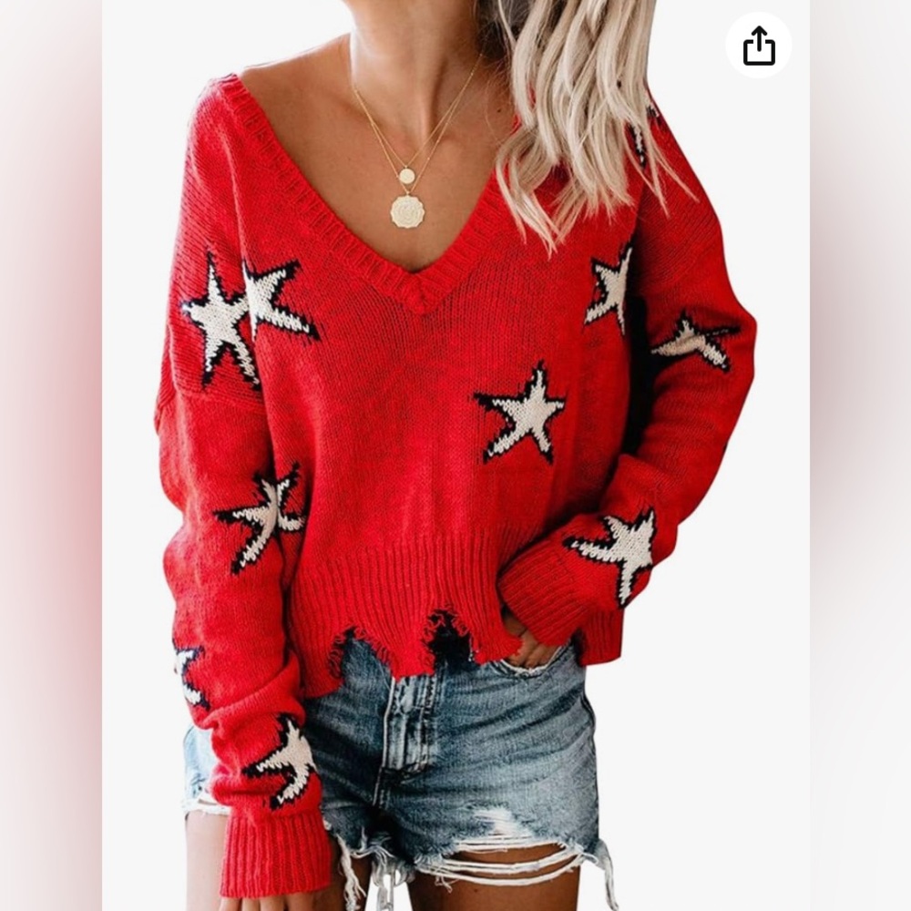Blank Paige Pullover Sweater in Red